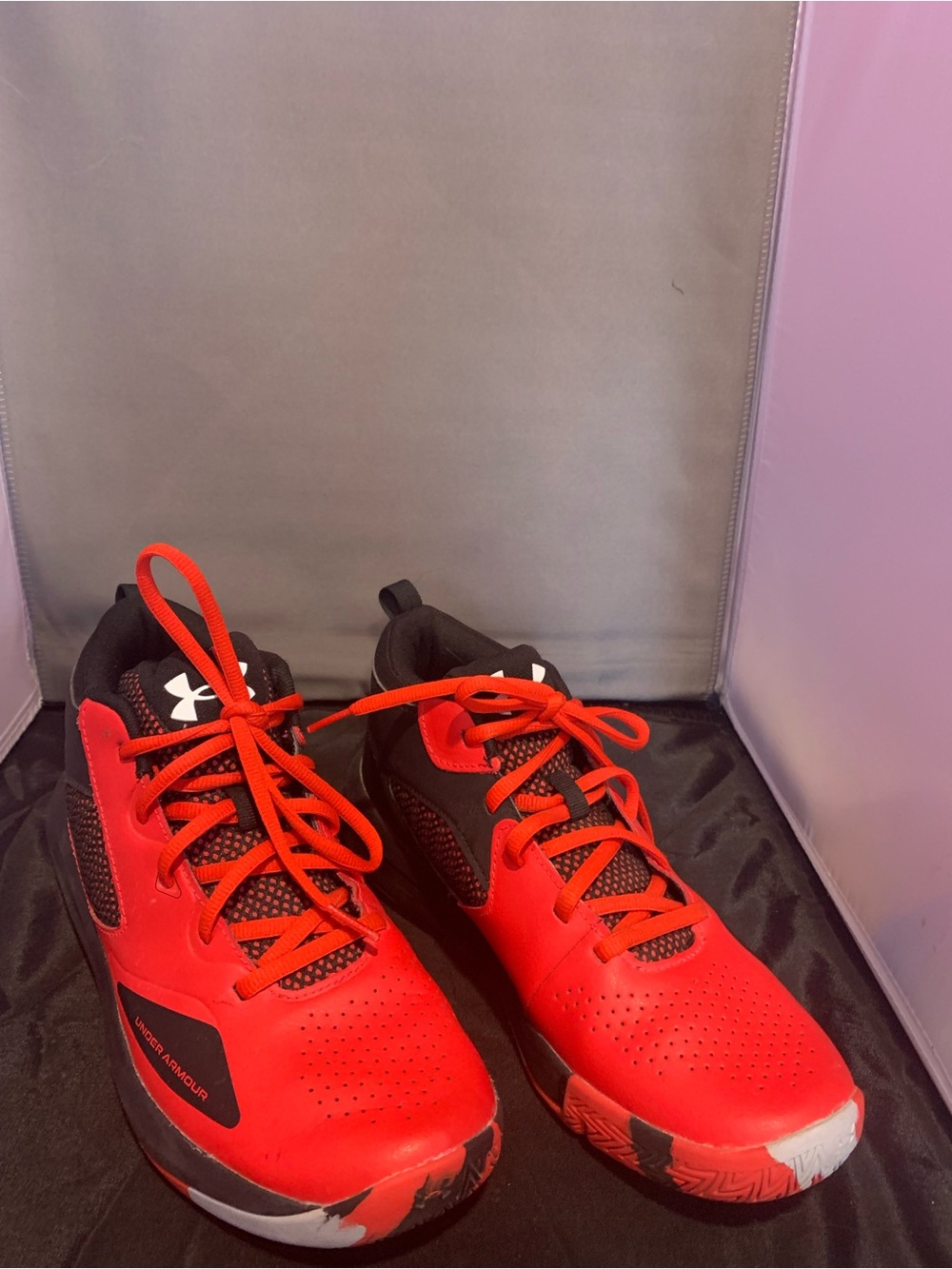 Under Armour Bright Red Kids' Lace-Up Sneakers